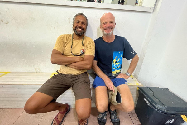 Forestry expert Darryl Birch and rodent expert Dr Grant Harper ready for their Expedition to Chagos