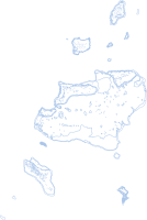 Simple outline illustration of the Chagos Islands, highlighting their distinct contours and layout.